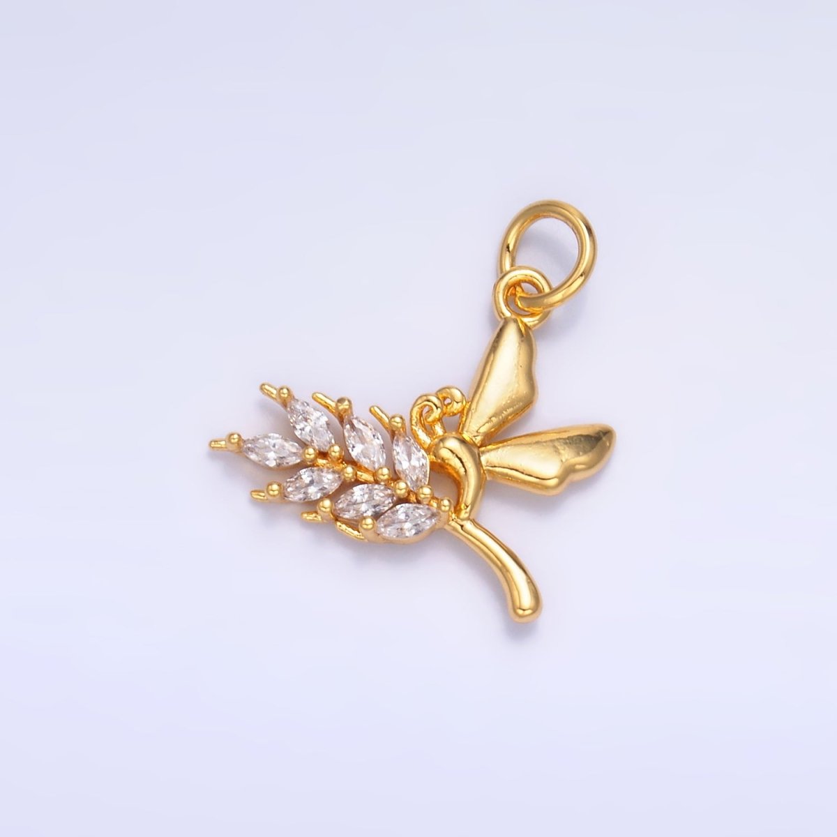 24K Gold Filled Marquise CZ Butterfly Charm in Gold &amp; Silver | W885