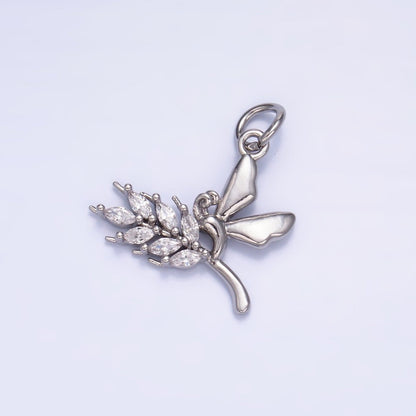 24K Gold Filled Marquise CZ Butterfly Charm in Gold &amp; Silver | W885