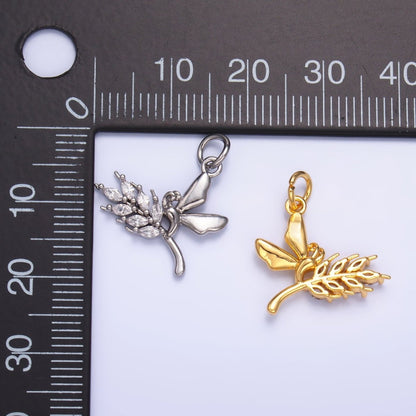 24K Gold Filled Marquise CZ Butterfly Charm in Gold &amp; Silver | W885