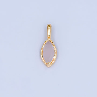 24K Gold Filled Marquise CZ Molten Bezel Personalized Birthstone Pendant | AA1472 - AA1477