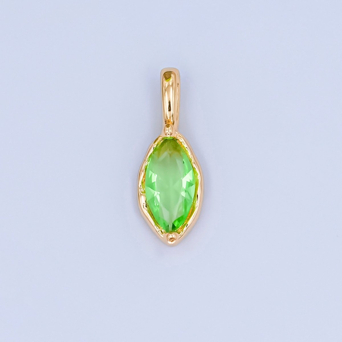 24K Gold Filled Marquise CZ Molten Bezel Personalized Birthstone Pendant | AA1472 - AA1477