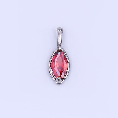 24K Gold Filled Marquise CZ Molten Bezel Pendant in Gold &amp; Silver | AH433 - AH435