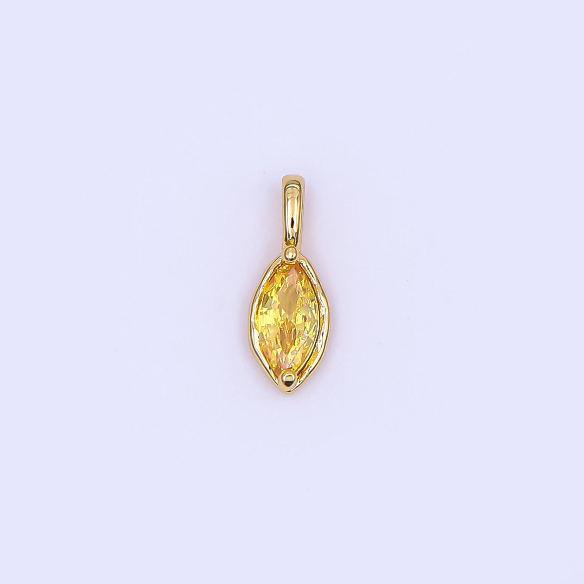 24K Gold Filled Marquise CZ Molten Bezel Pendant in Gold &amp; Silver | AH433 - AH435