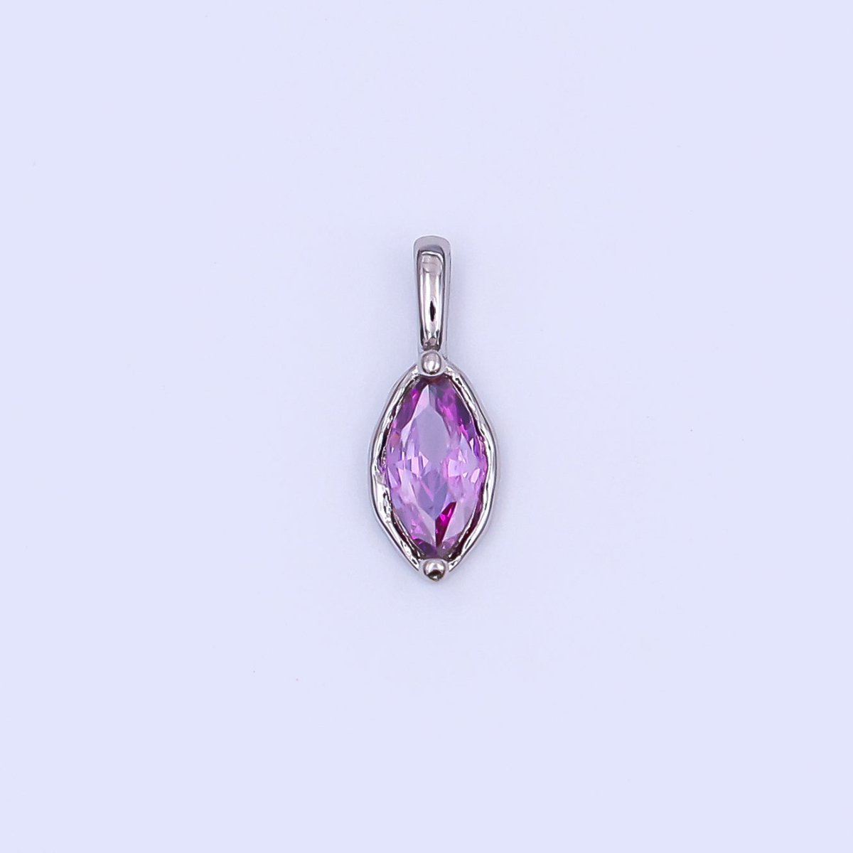 24K Gold Filled Marquise CZ Molten Bezel Pendant in Gold &amp; Silver | AH433 - AH435