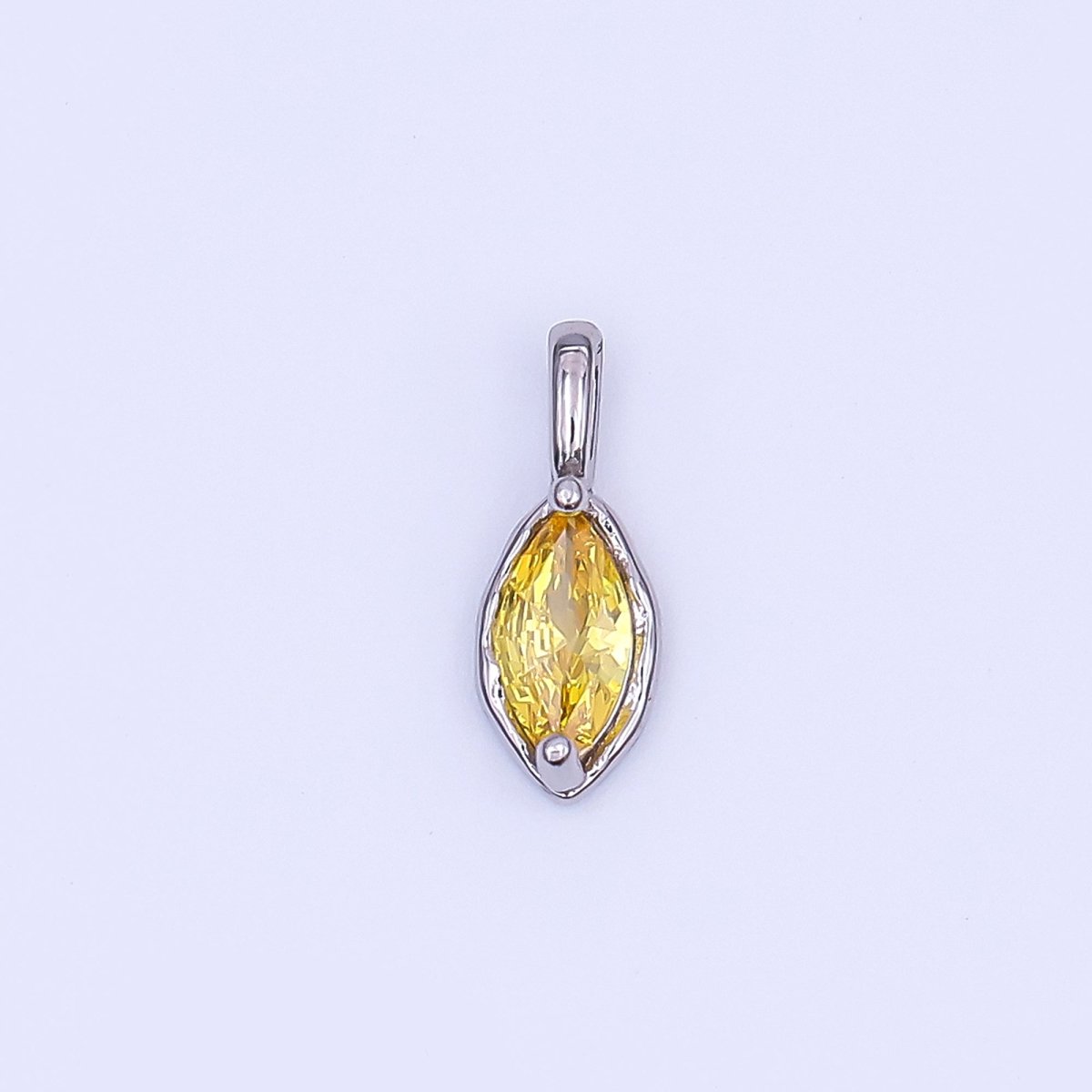 24K Gold Filled Marquise CZ Molten Bezel Pendant in Gold &amp; Silver | AH433 - AH435