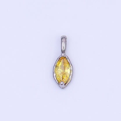 24K Gold Filled Marquise CZ Molten Bezel Pendant in Gold &amp; Silver | AH433 - AH435
