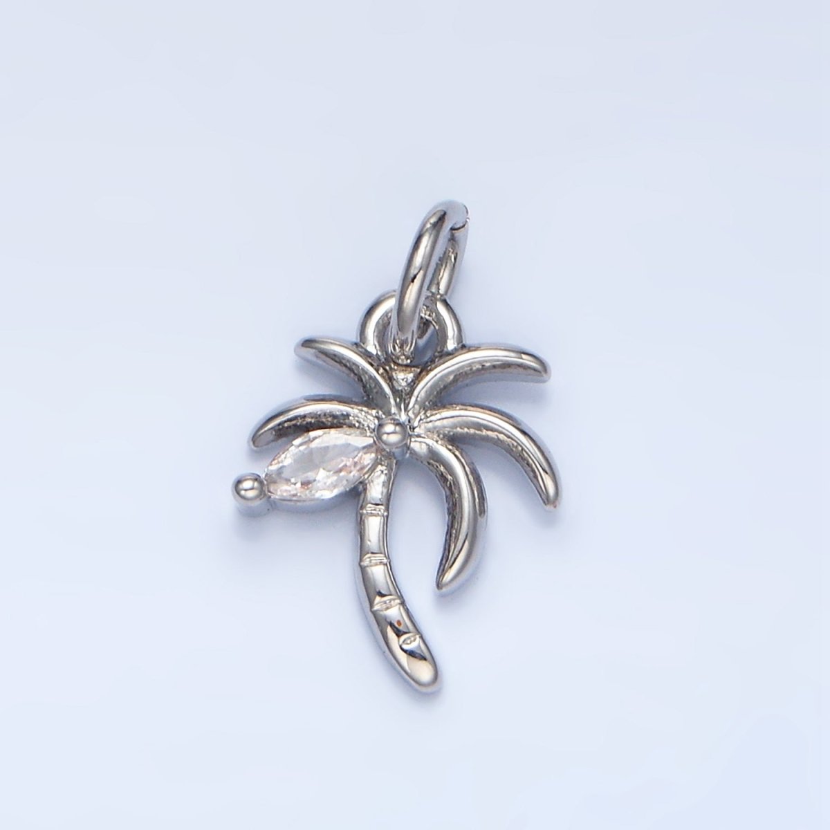 24K Gold Filled Marquise CZ Palm Tree Mini Charm in Gold &amp; Silver | X859