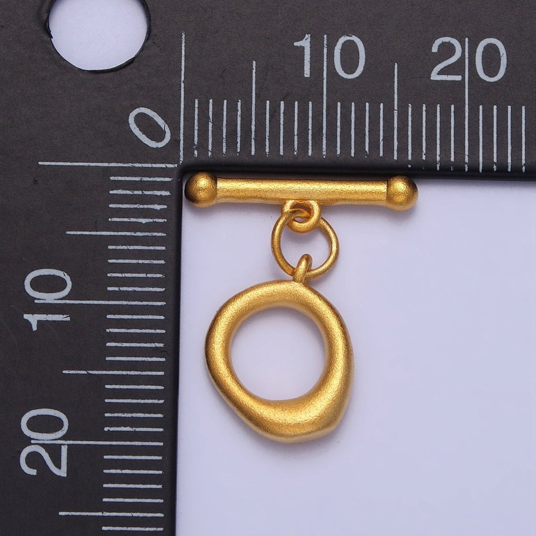 24K Gold Filled Matte Textured Round Geometric Toggle Clasps Jewelry Closure Supply | Z-073