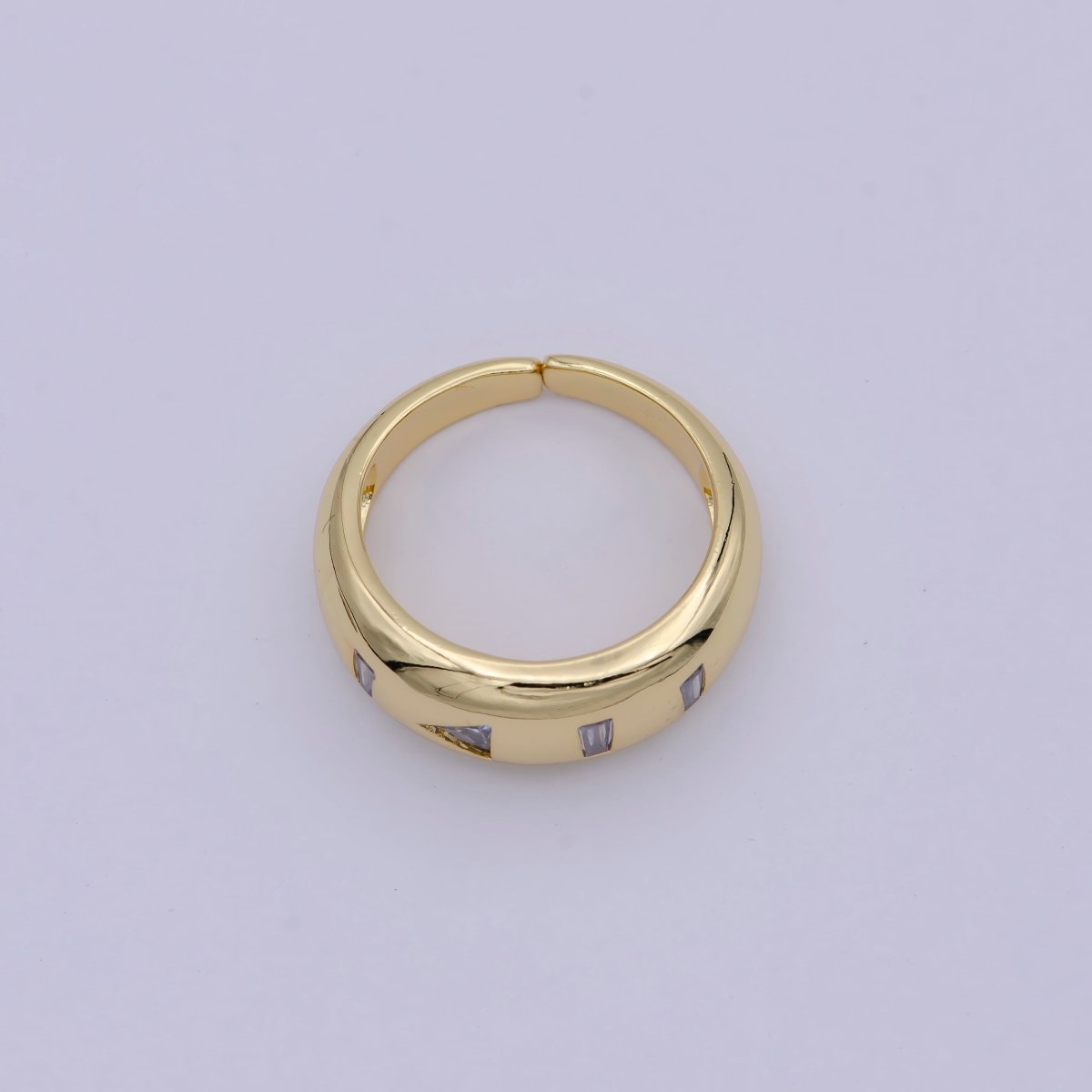24K Gold Filled Media Icon Adjustable Ring, Pause &amp; Skip Ahead Button with Multicolor/Clear CZ Cubic Zirconia Cuff Ring in Gold &amp; Silver S-312 S-314 U-379 U-380