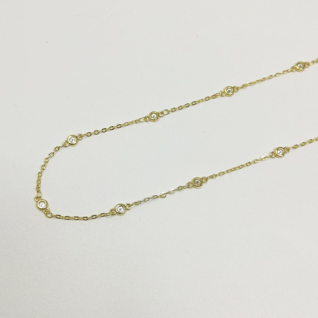 24K Gold Filled Micro Pave CZ Charm Chain Sold by Yard, Round CZ Chain, Chain for Jewelry Making Necklace Bracelet | ROLL-395