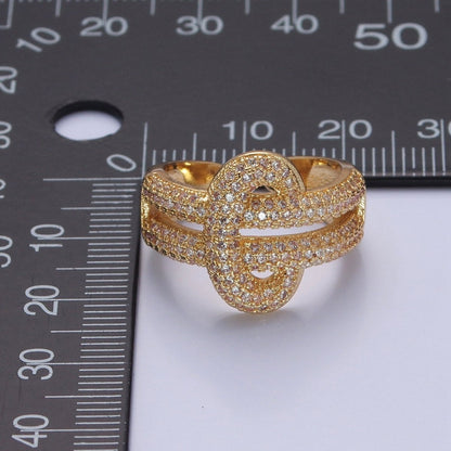 24K Gold Filled Micro Pave CZ Double Band Ring, Cubic Zirconia Ring in Silver &amp; Gold O-2270  O-2271
