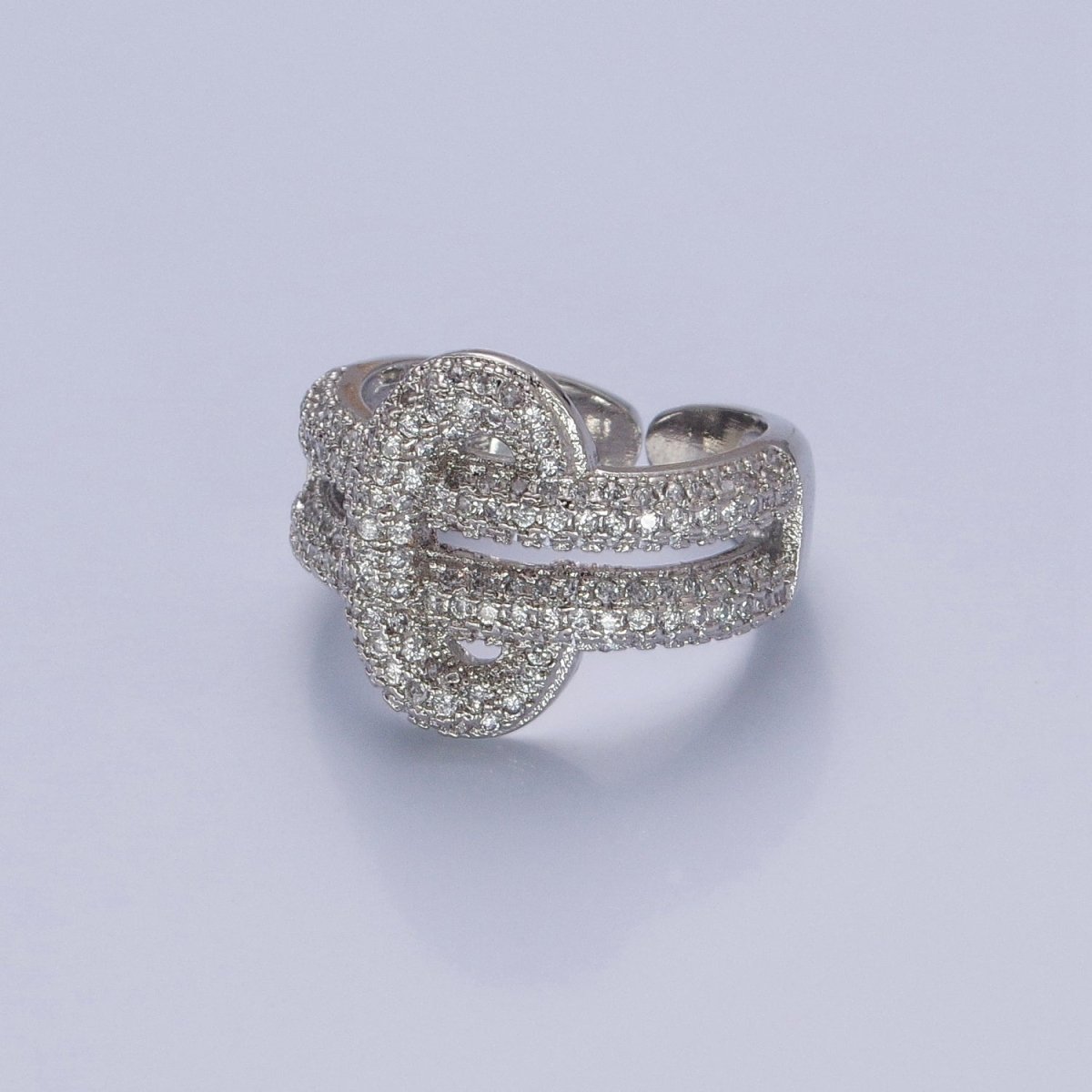 24K Gold Filled Micro Pave CZ Double Band Ring, Cubic Zirconia Ring in Silver &amp; Gold O-2270  O-2271
