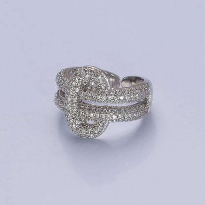 24K Gold Filled Micro Pave CZ Double Band Ring, Cubic Zirconia Ring in Silver &amp; Gold O-2270  O-2271