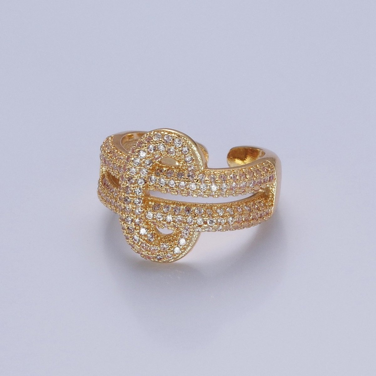 24K Gold Filled Micro Pave CZ Double Band Ring, Cubic Zirconia Ring in Silver &amp; Gold O-2270  O-2271