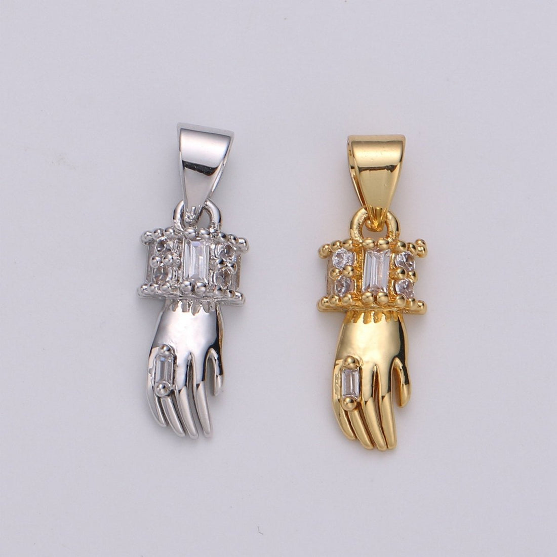 24k Gold Filled Micro Pave CZ Heart Pendant Charm, Gold Hand Micro Pave CZ Pendant Charm, Gold Filled Pendant, For DIY Jewelry I-802