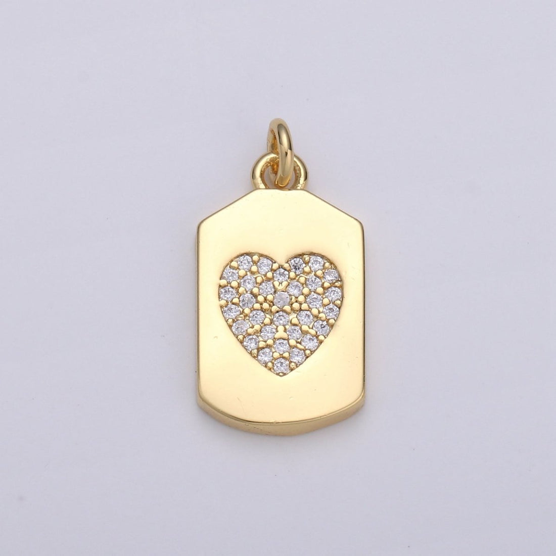 24K Gold Filled Micro Pave CZ Heart Pendant  | D510