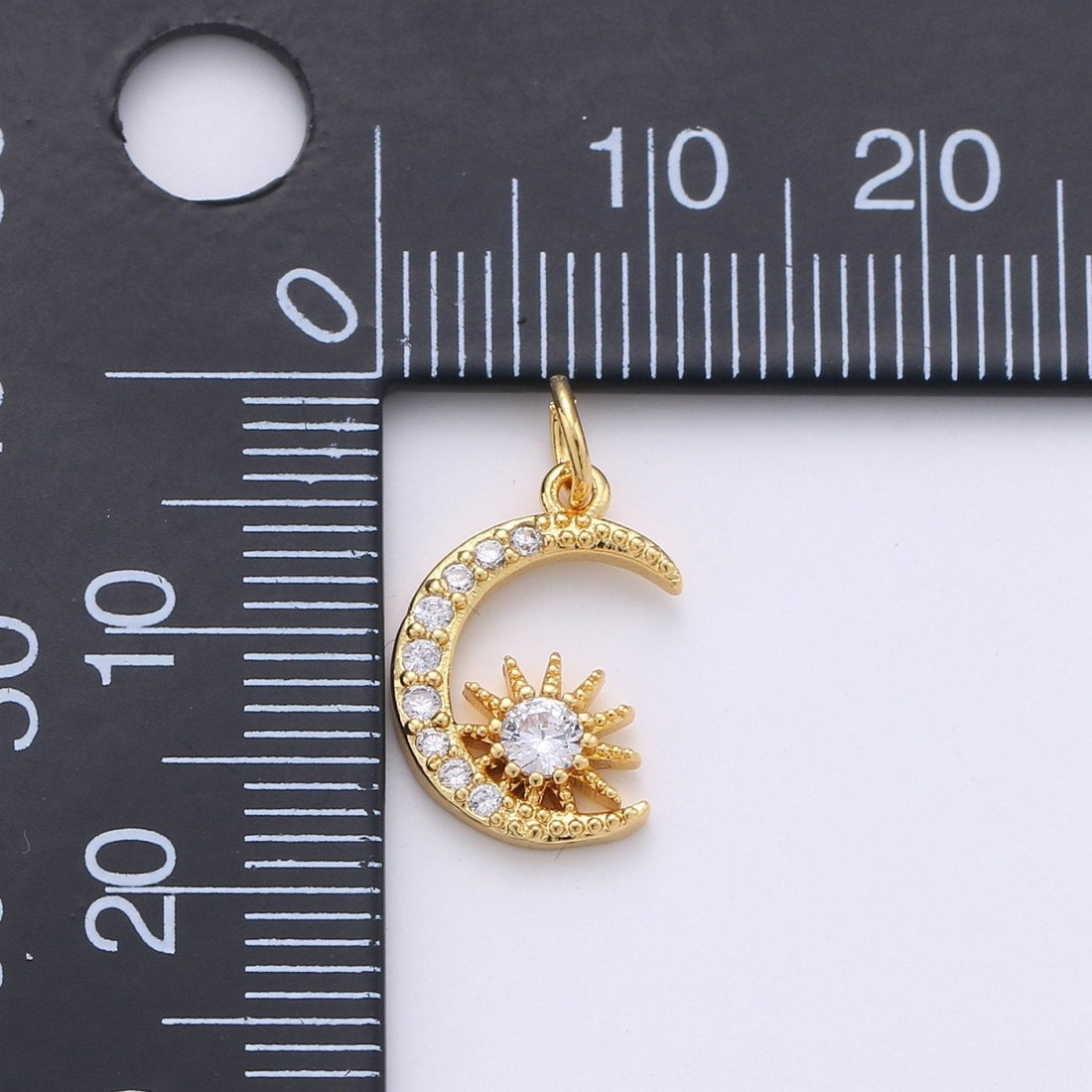 24k Gold Filled Micro Pave Moon Charm, Cubic Star Moon Pendant Charm, Gold Filled Charm, For DIY Necklace Bracelet Earring D-236