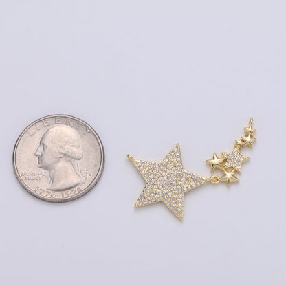 24k Gold Filled Micro Pave Star Charm, Twinkle little Star Pendant Charm, Gold Filled Charm, For DIY Necklace Component F-440