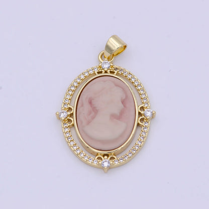 24K Gold Filled Micro Paved CZ Blue Pink Green Agate Women&