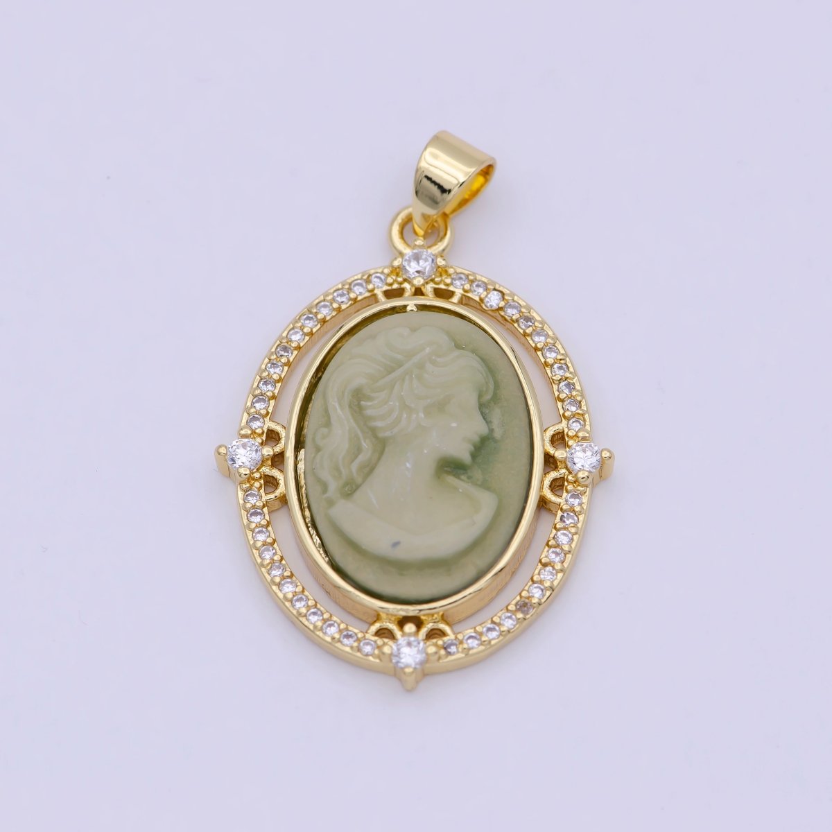 24K Gold Filled Micro Paved CZ Blue Pink Green Agate Women&