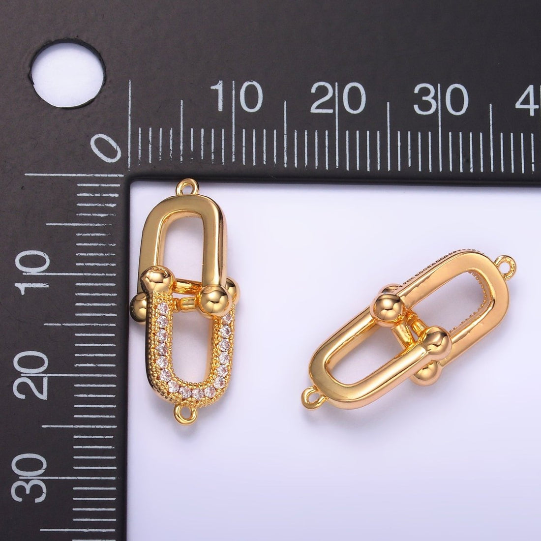 24K Gold Filled Micro Paved CZ Chain Link Connector | Z1056