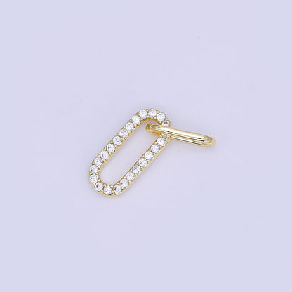 24K Gold Filled Micro Paved CZ Double Paperclip Link Connector Finding | Z1120
