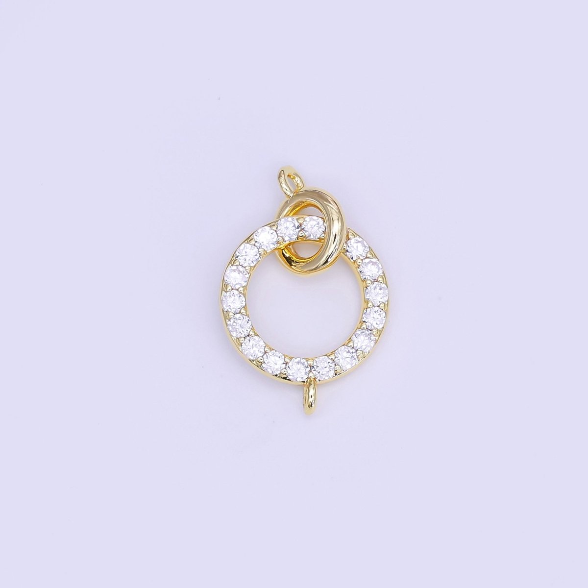 24K Gold Filled Micro Paved CZ Double Rolo Link Connector Finding | Z1119