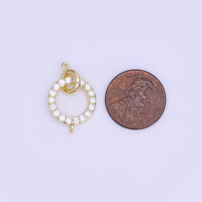 24K Gold Filled Micro Paved CZ Double Rolo Link Connector Finding | Z1119