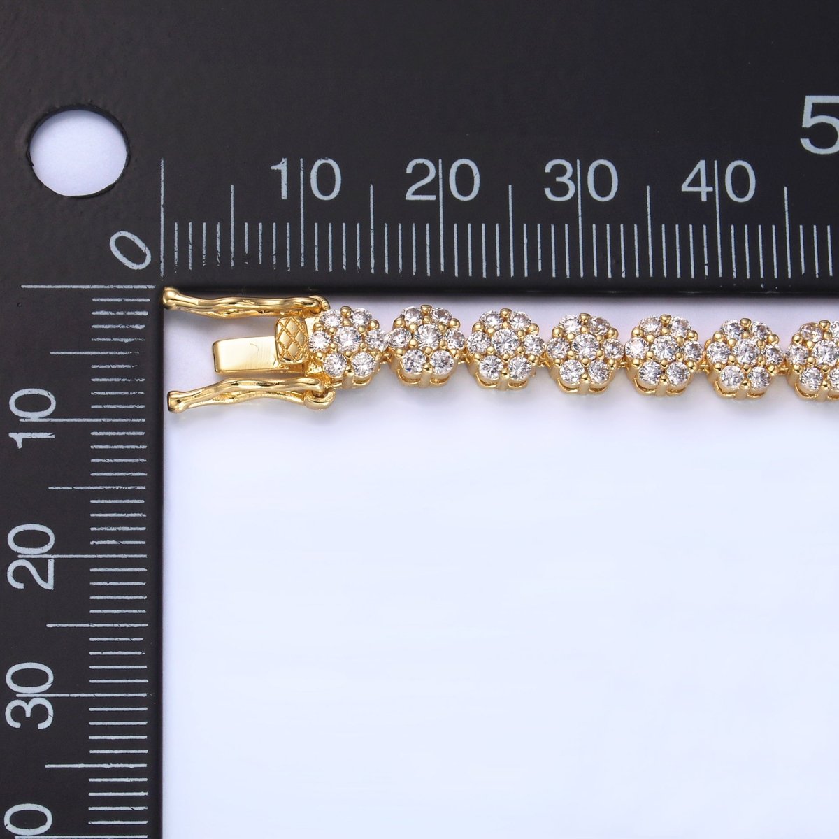 24K Gold Filled Micro Paved CZ Flower Tennis Chain Bracelet in Gold &amp; Silver | WA-3038 WA-3039
