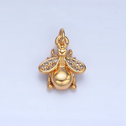 24K Gold Filled Micro Paved CZ Insect Animal Charm | X874