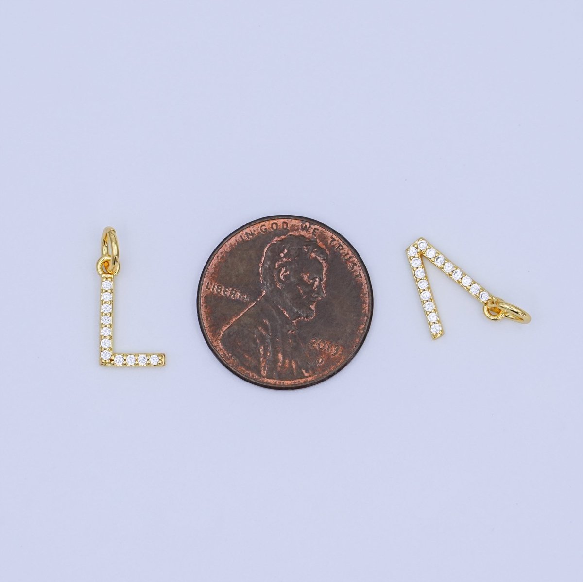 24K Gold Filled Micro Paved CZ "LOVE" Script Charm Set | N044