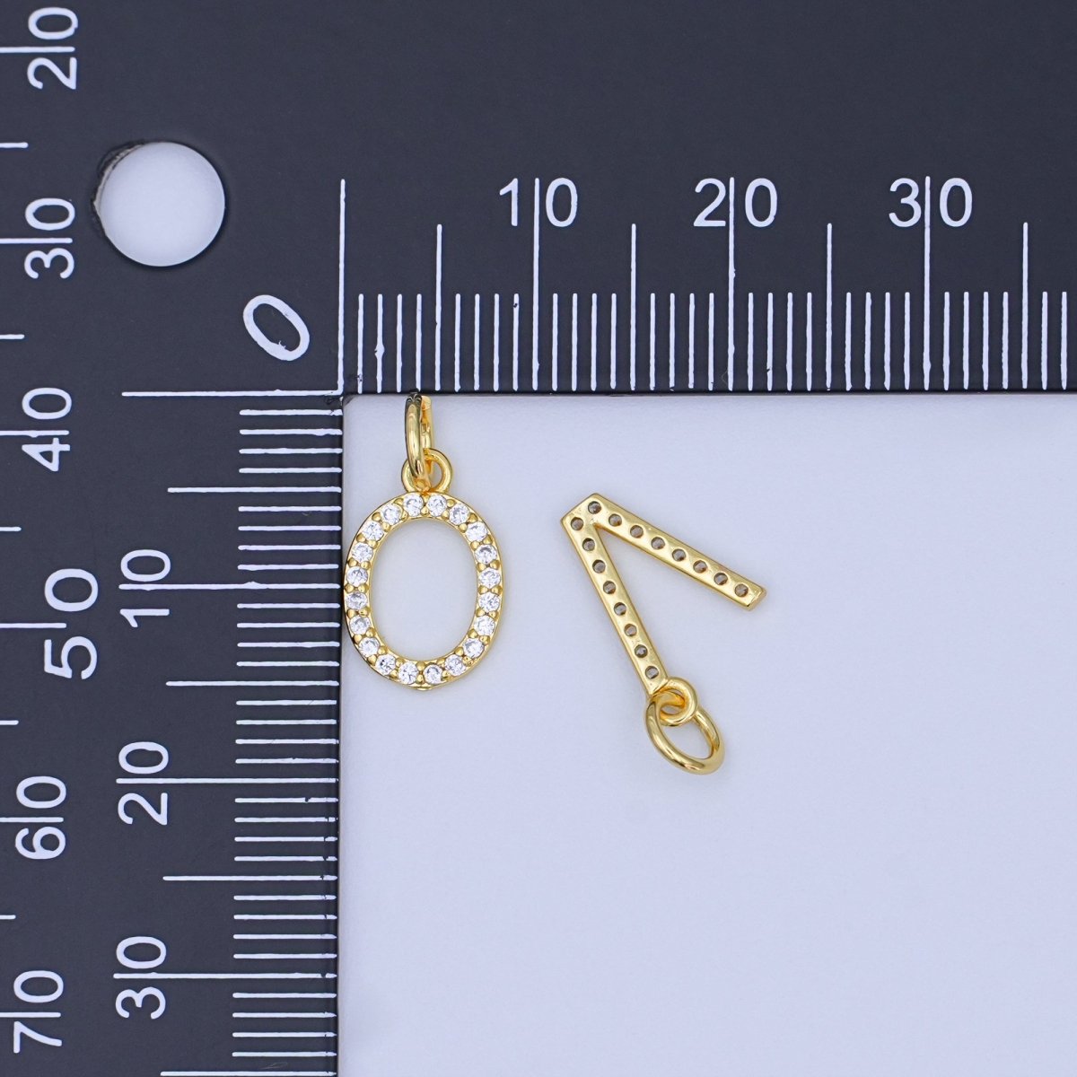 24K Gold Filled Micro Paved CZ "LOVE" Script Charm Set | N044
