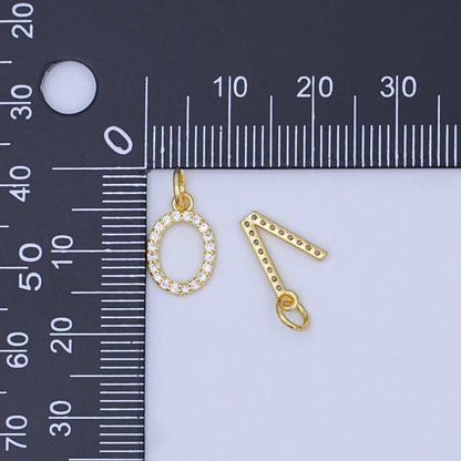24K Gold Filled Micro Paved CZ "LOVE" Script Charm Set | N044