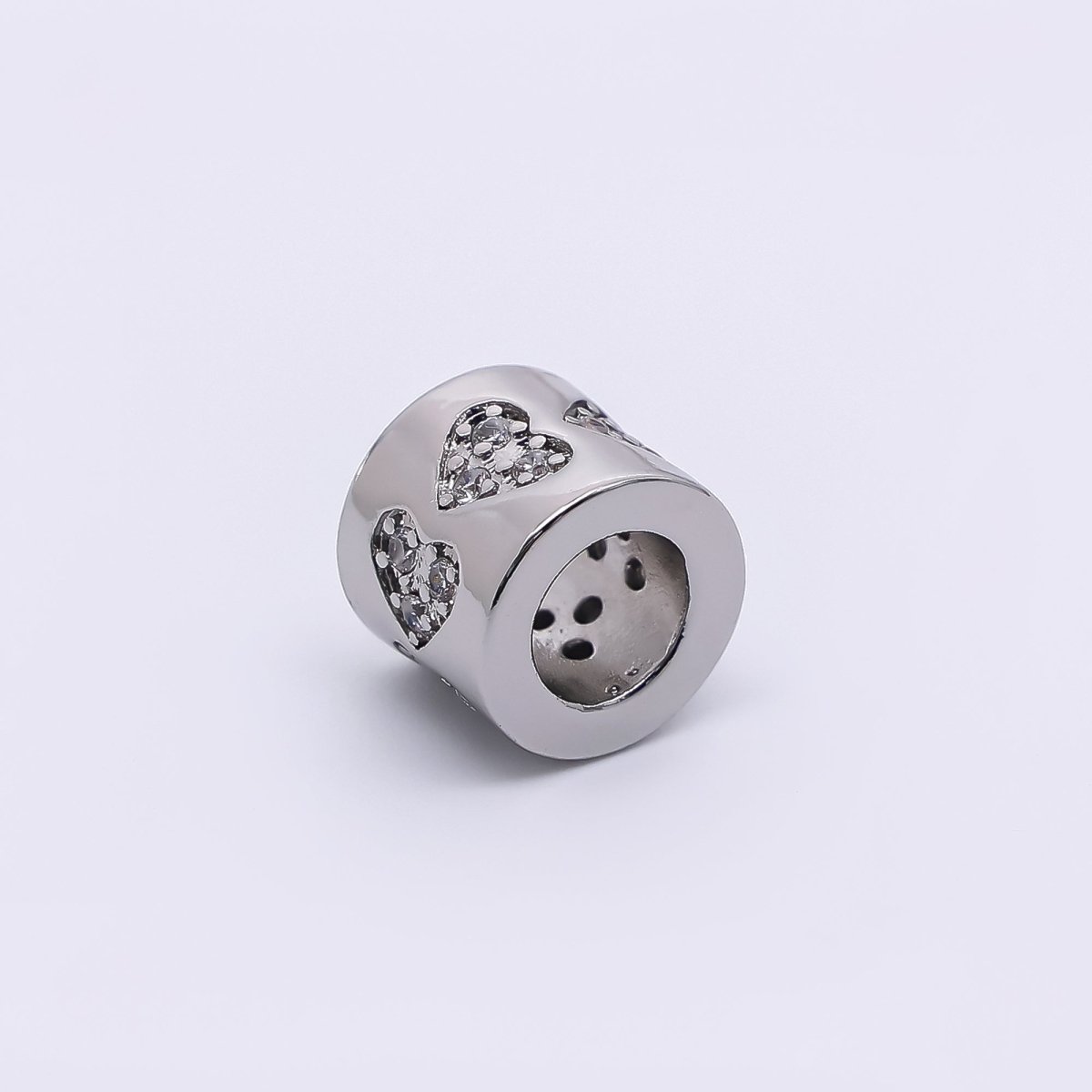 24K Gold Filled Micro Paved CZ Lover-Loop with Large Hole Bead Spacer | B-071