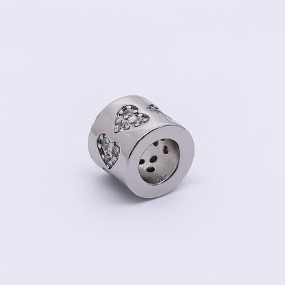 24K Gold Filled Micro Paved CZ Lover-Loop with Large Hole Bead Spacer | B-071