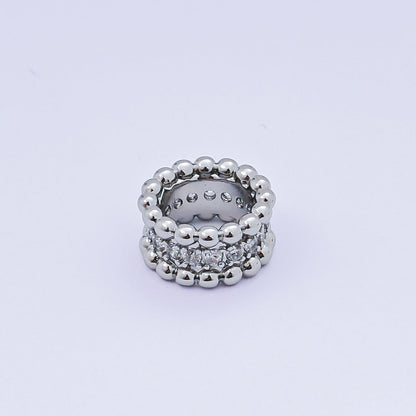 24K Gold Filled Micro Paved CZ Lunar Circle Orb Bead Spacer in Silver &amp; Gold | B032