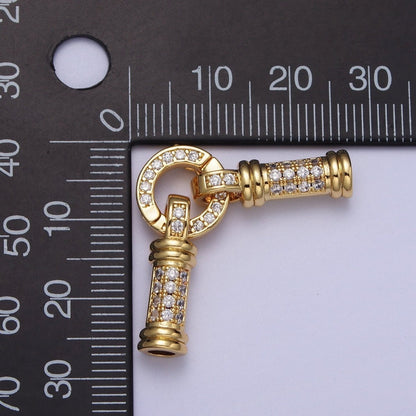 24K Gold Filled Micro Paved CZ Minimalist Double Loop Leather Jewelry Spring Gate Closure | K-165