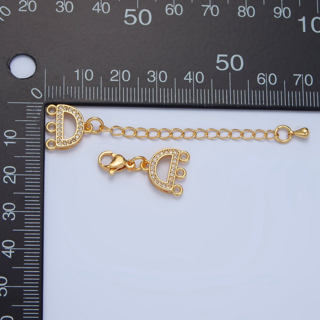 24K Gold Filled Micro Paved CZ Necklace Detangler Lobster Clasps Closure Findings in Gold &amp; Silver | Z989