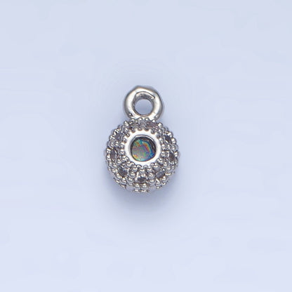 24K Gold Filled Micro Paved CZ Rhondelle Bead Charm in Gold &amp; Silver | X898