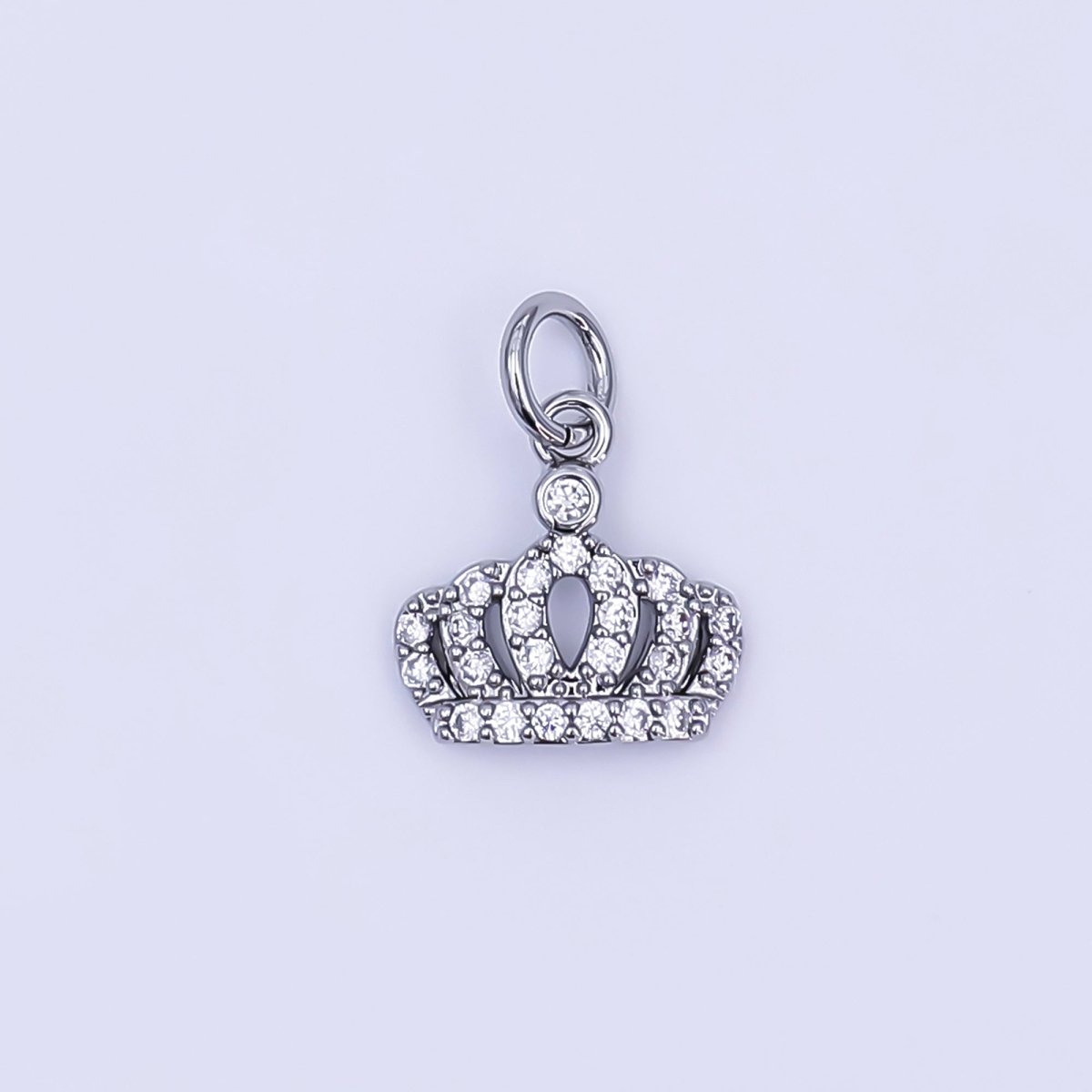 24K Gold Filled Micro Paved CZ Royal Crown Charm in Gold &amp; Silver | AJ299
