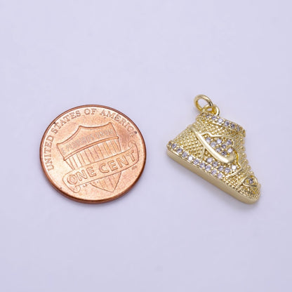 24K Gold Filled Micro Paved CZ Shoes Charm | X595