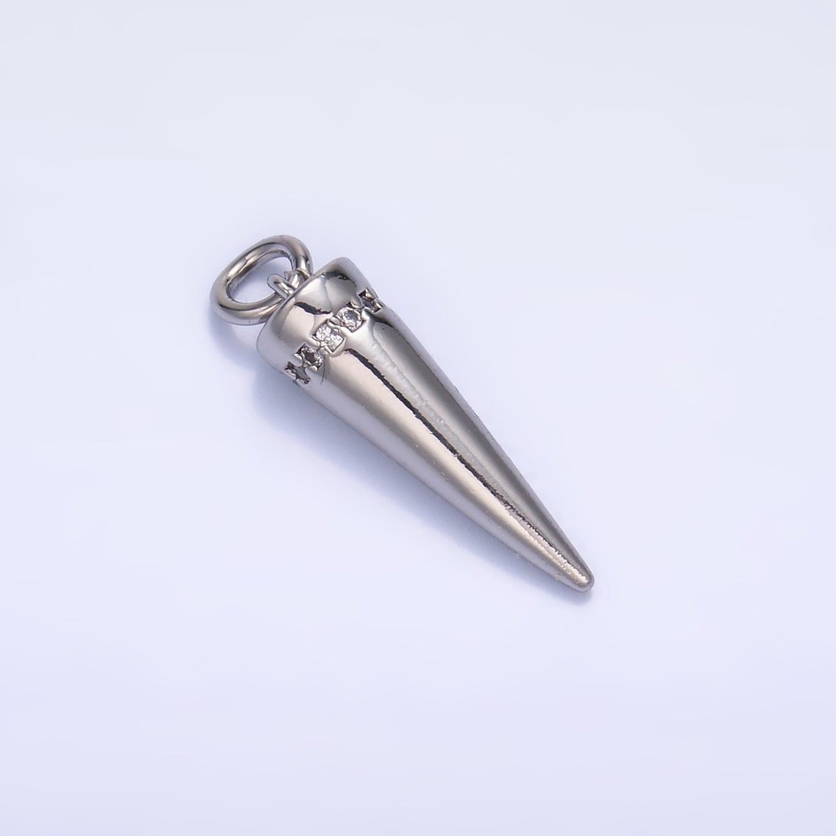 24K Gold Filled Micro Paved CZ Spike Charm in Gold &amp; Silver | W881