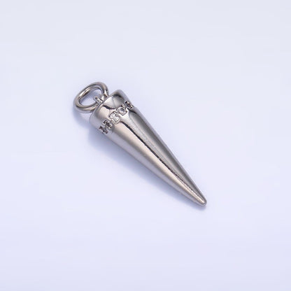 24K Gold Filled Micro Paved CZ Spike Charm in Gold &amp; Silver | W881