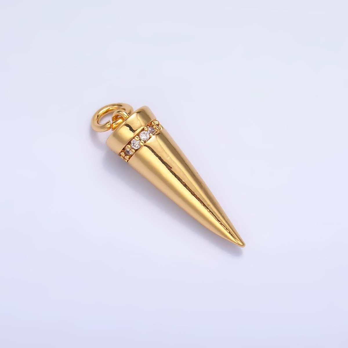 24K Gold Filled Micro Paved CZ Spike Charm in Gold &amp; Silver | W881