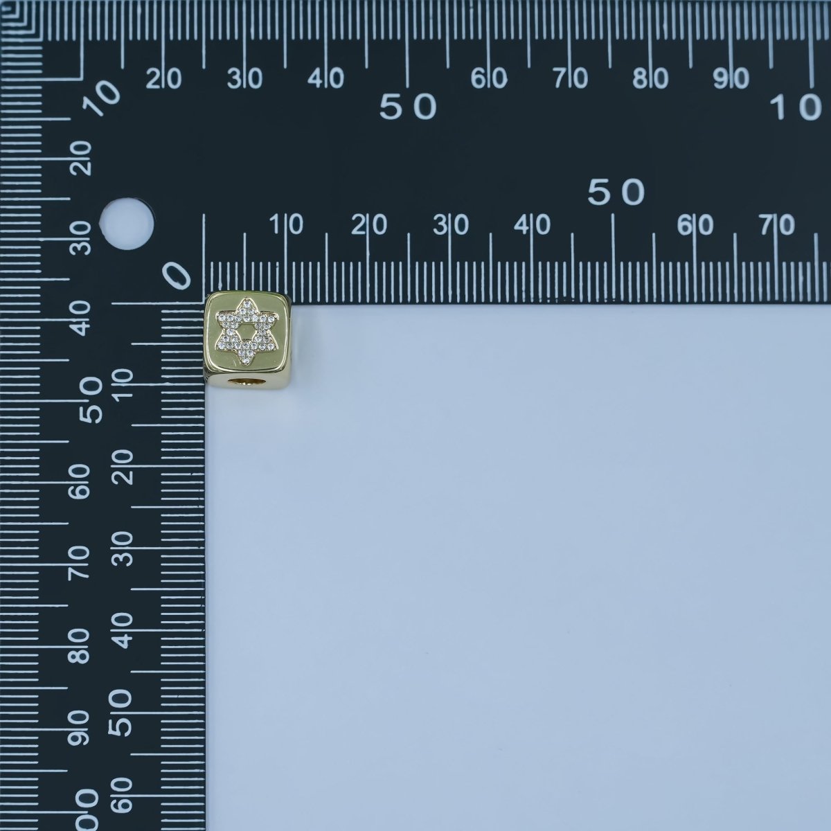 24K Gold Filled Micro Paved CZ Star of David Bead | B241