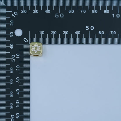 24K Gold Filled Micro Paved CZ Star of David Bead | B241