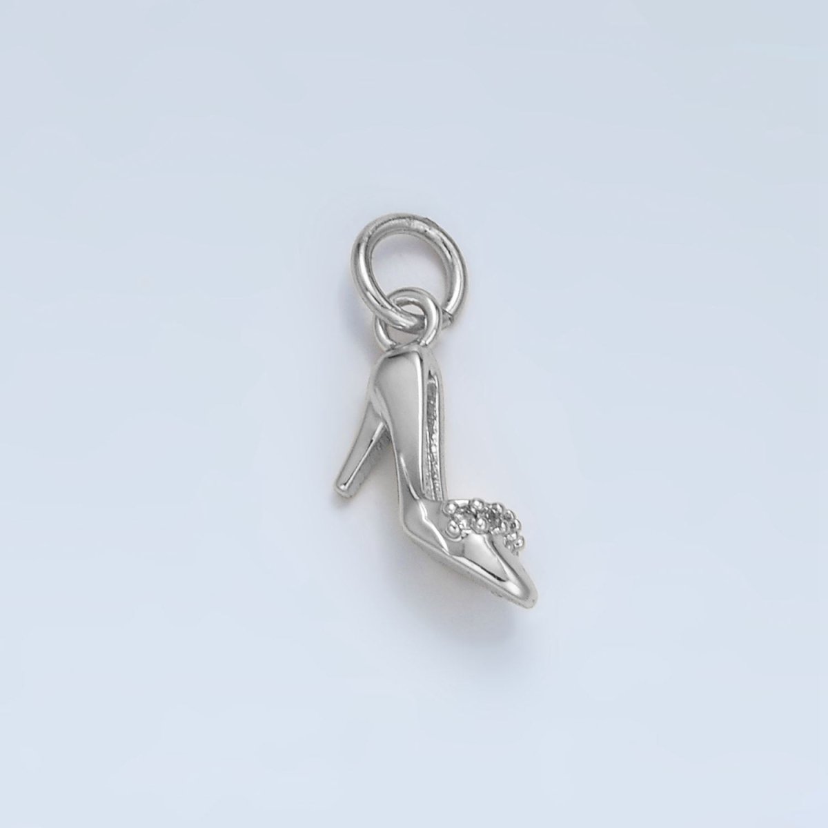 24K Gold Filled 12.5mm Micro Paved CZ Stiletto Heels Charm in Gold &amp; Silver | X934