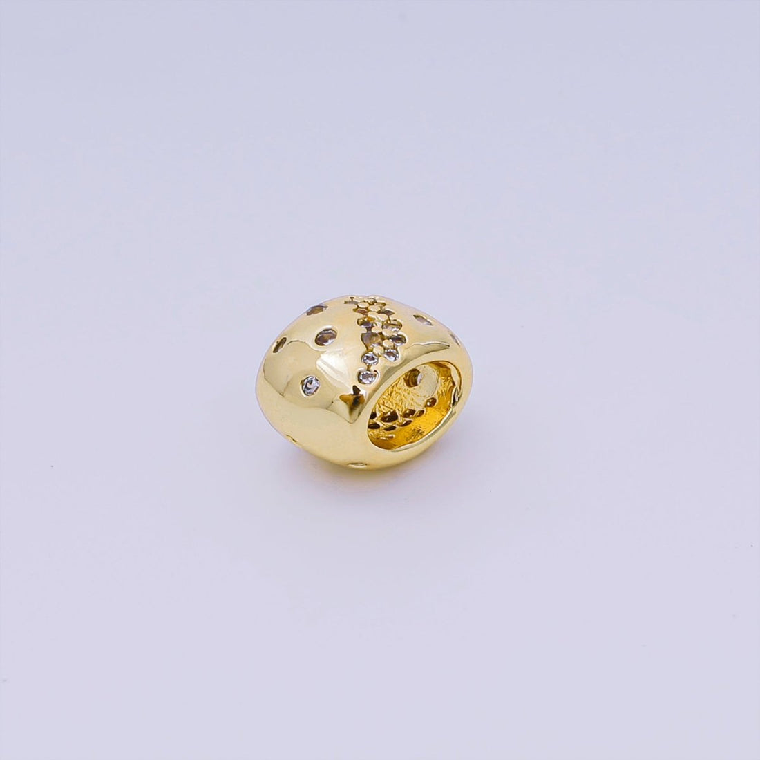 24K Gold Filled Micro Paved CZ The Galaxy Bead Spacer | B-927