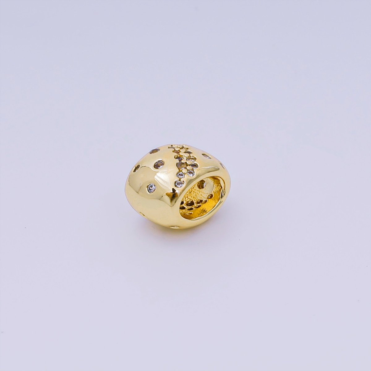 24K Gold Filled Micro Paved CZ The Galaxy Bead Spacer | B-927