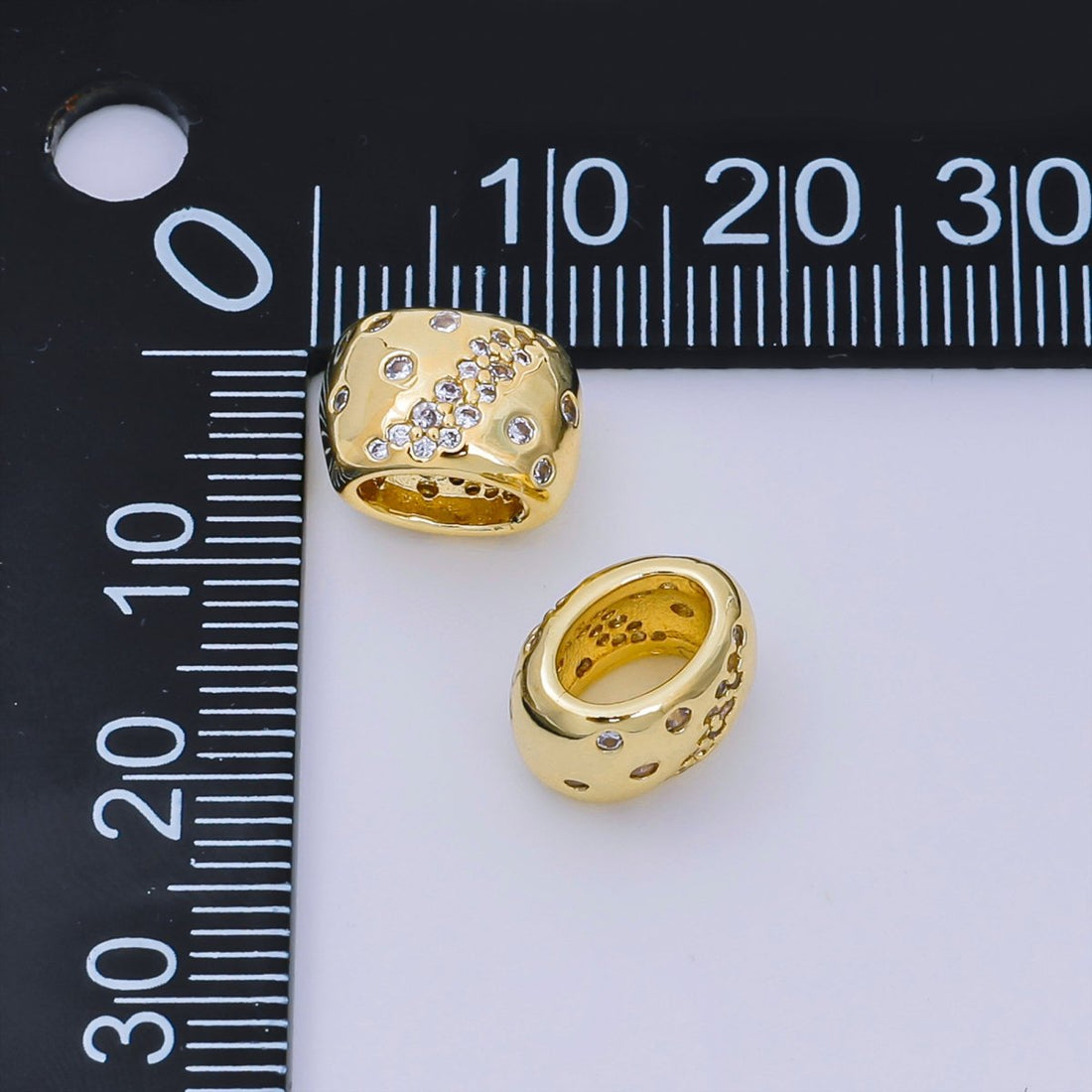 24K Gold Filled Micro Paved CZ The Galaxy Bead Spacer | B-927